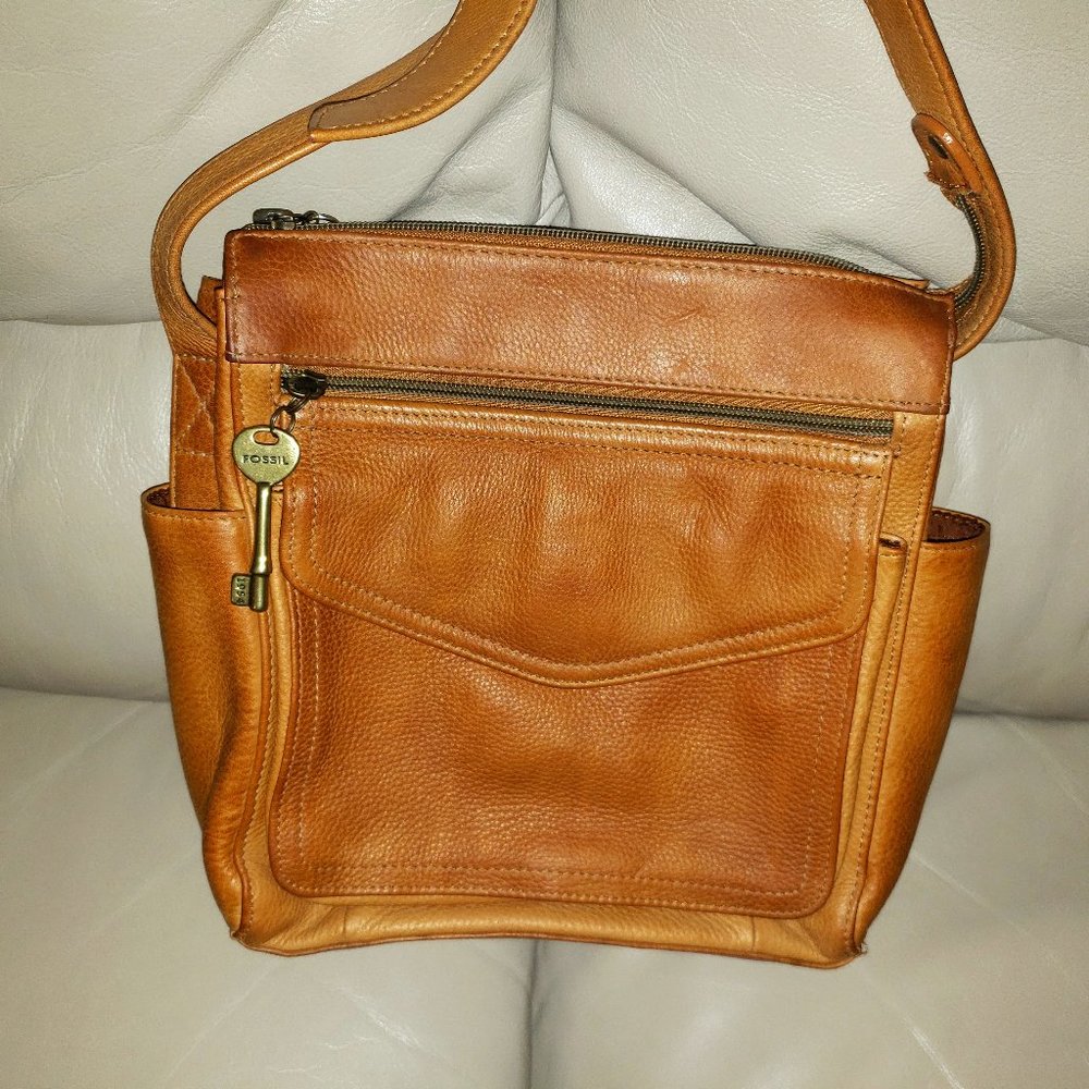 Fossil Crossbody Tan Leather Bag